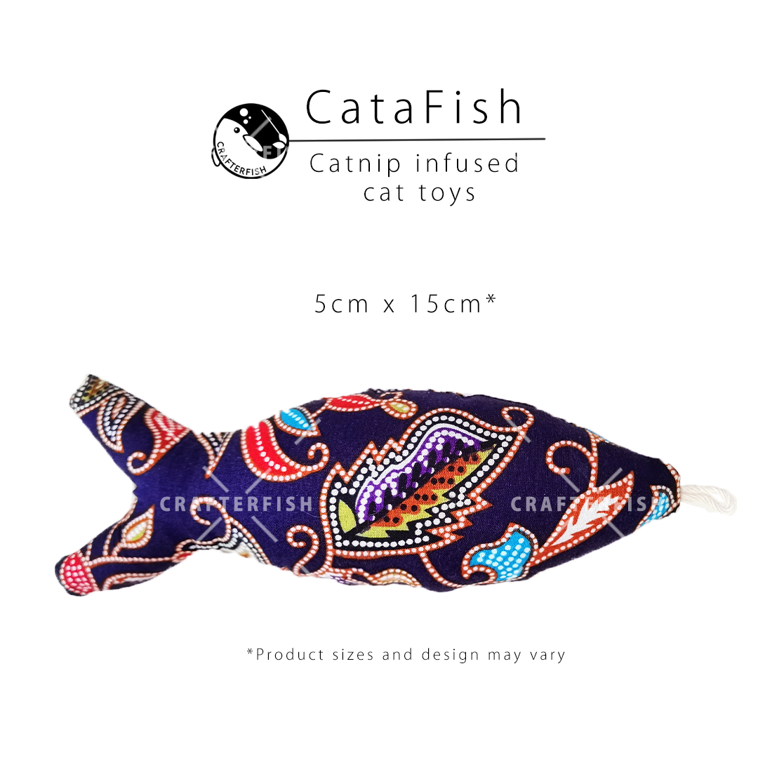 Catnip Silvervine CataFish Toy - Batik Collection