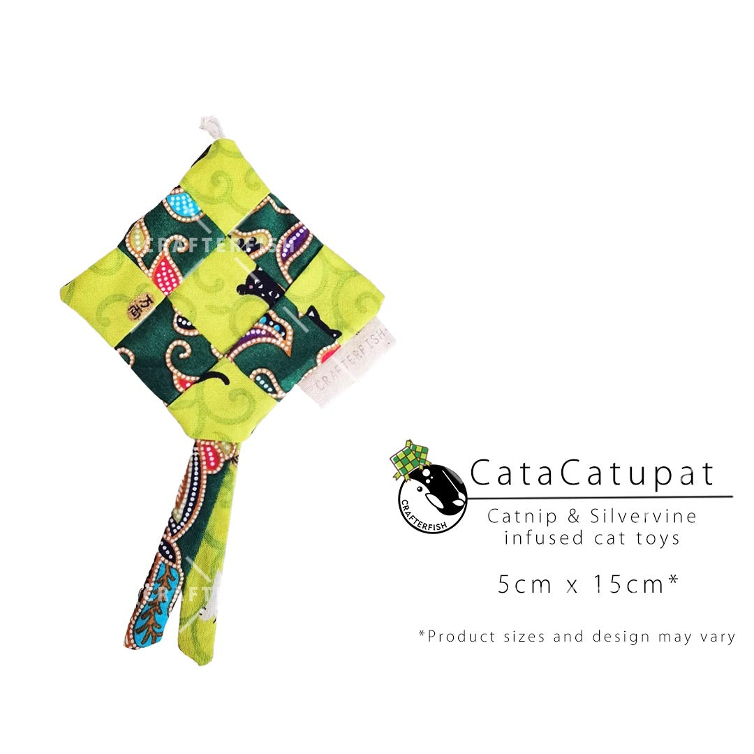 Hari Raya Catupat Cat Toy – Handmade Ketupat with Catnip & Silvervine