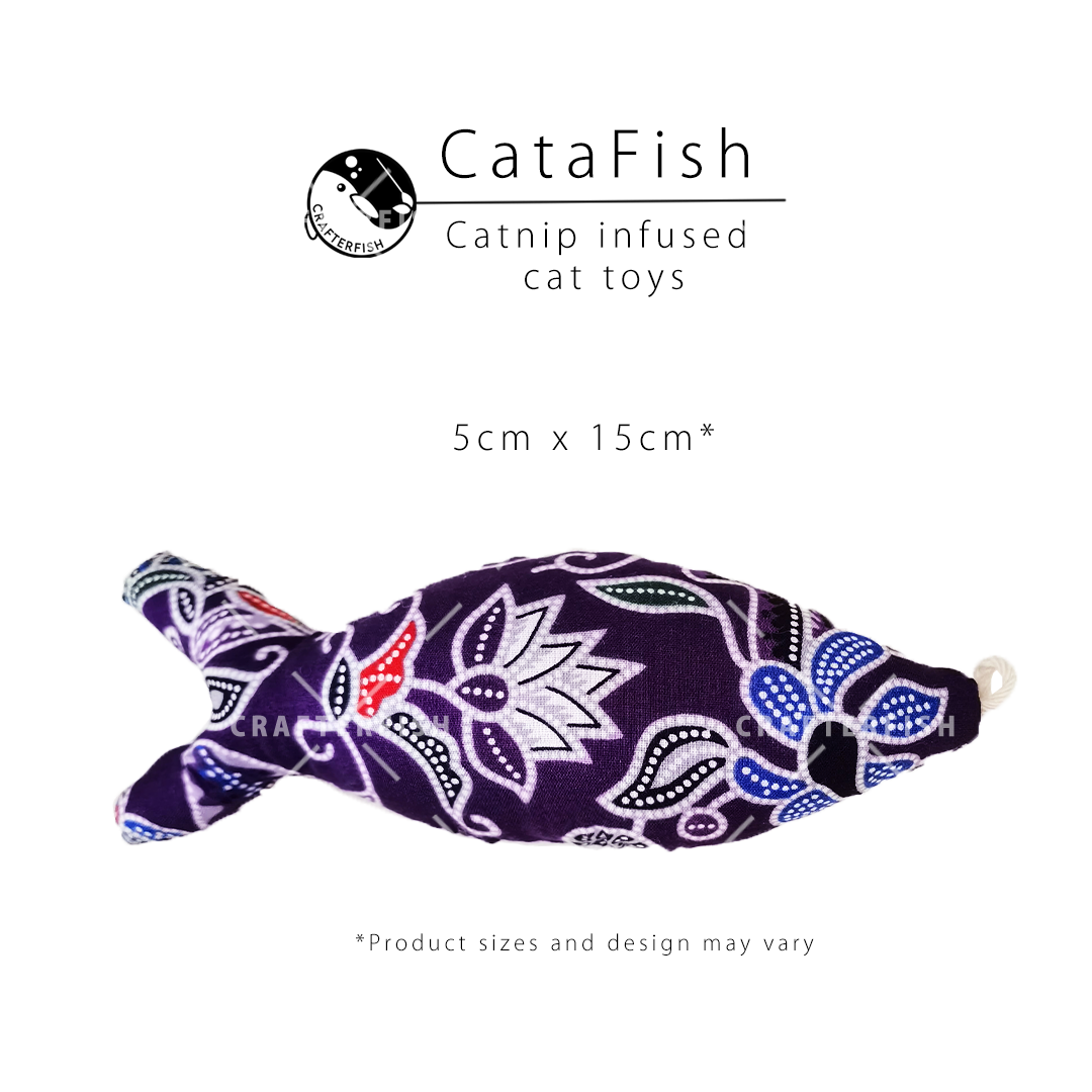 Catnip Silvervine CataFish Toy - Batik Collection