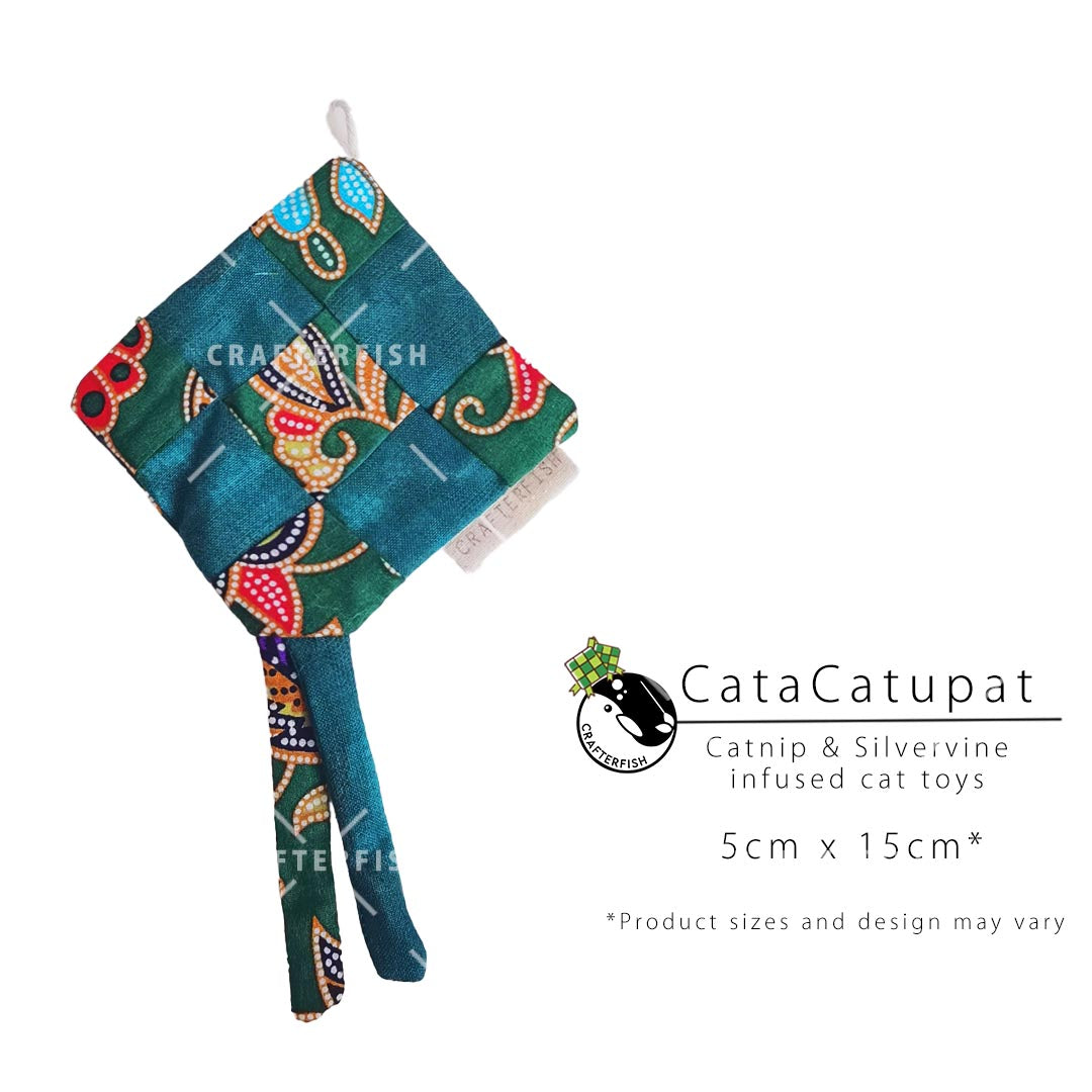 Hari Raya Catupat Cat Toy – Handmade Ketupat with Catnip & Silvervine
